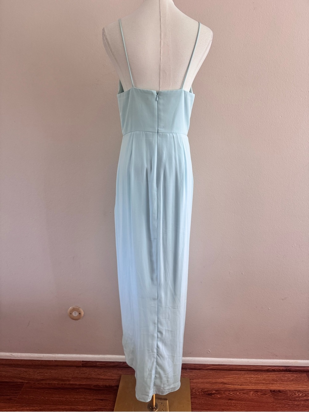 Aqua Light Blue Spaghetti-Strap Maxi Dress - Picture 3 of 8